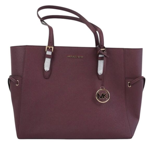 Michael Kors Gilly Xtra Large Drawstring Travel Tote in Burgundy-New  $598 - Picture 1 of 5